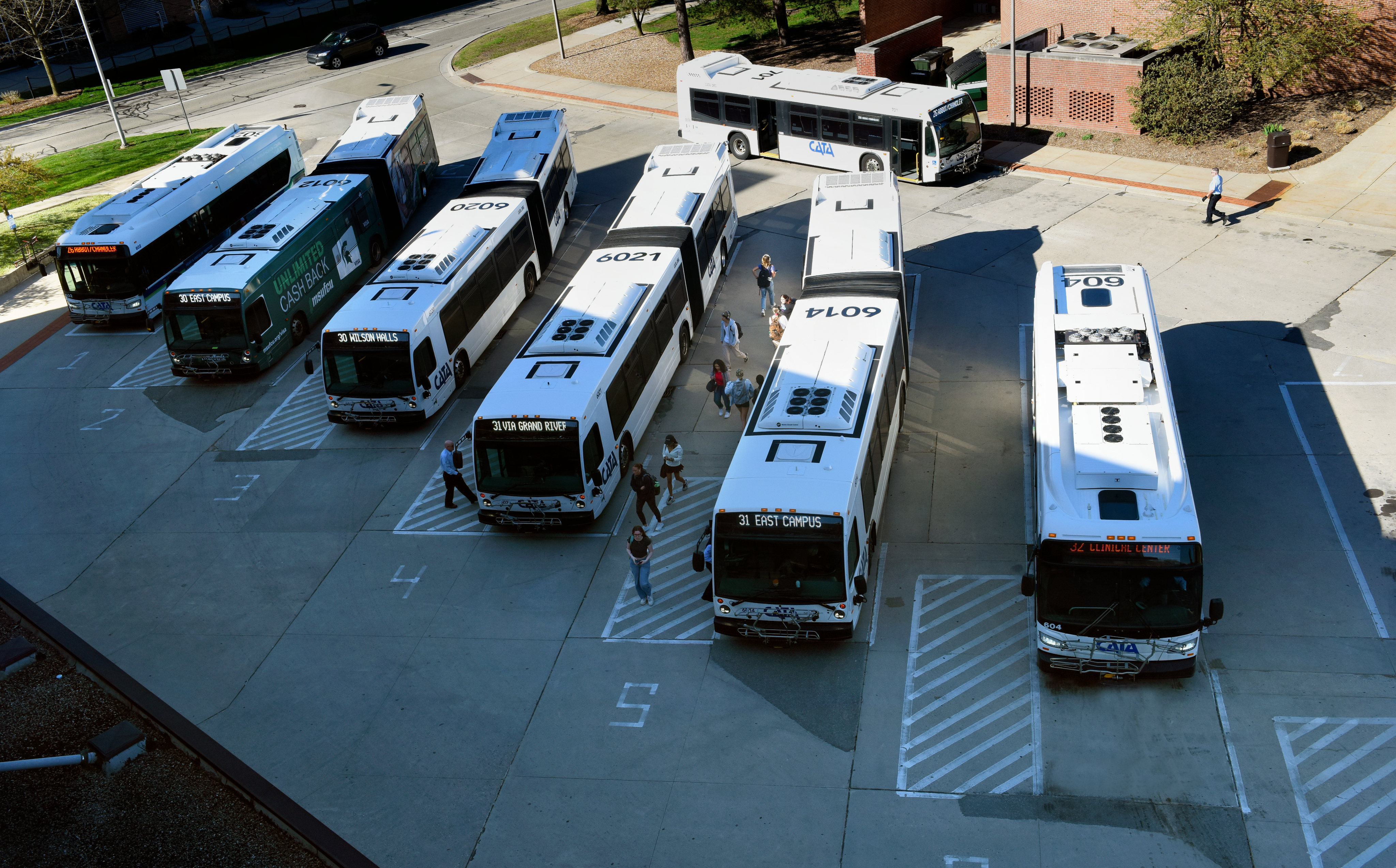 Banner showing a diverse group of people standing together and smiling against a green graphic background, representing the organization’s board of directors