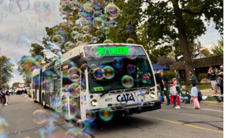 CATA homecoming bus in the parade