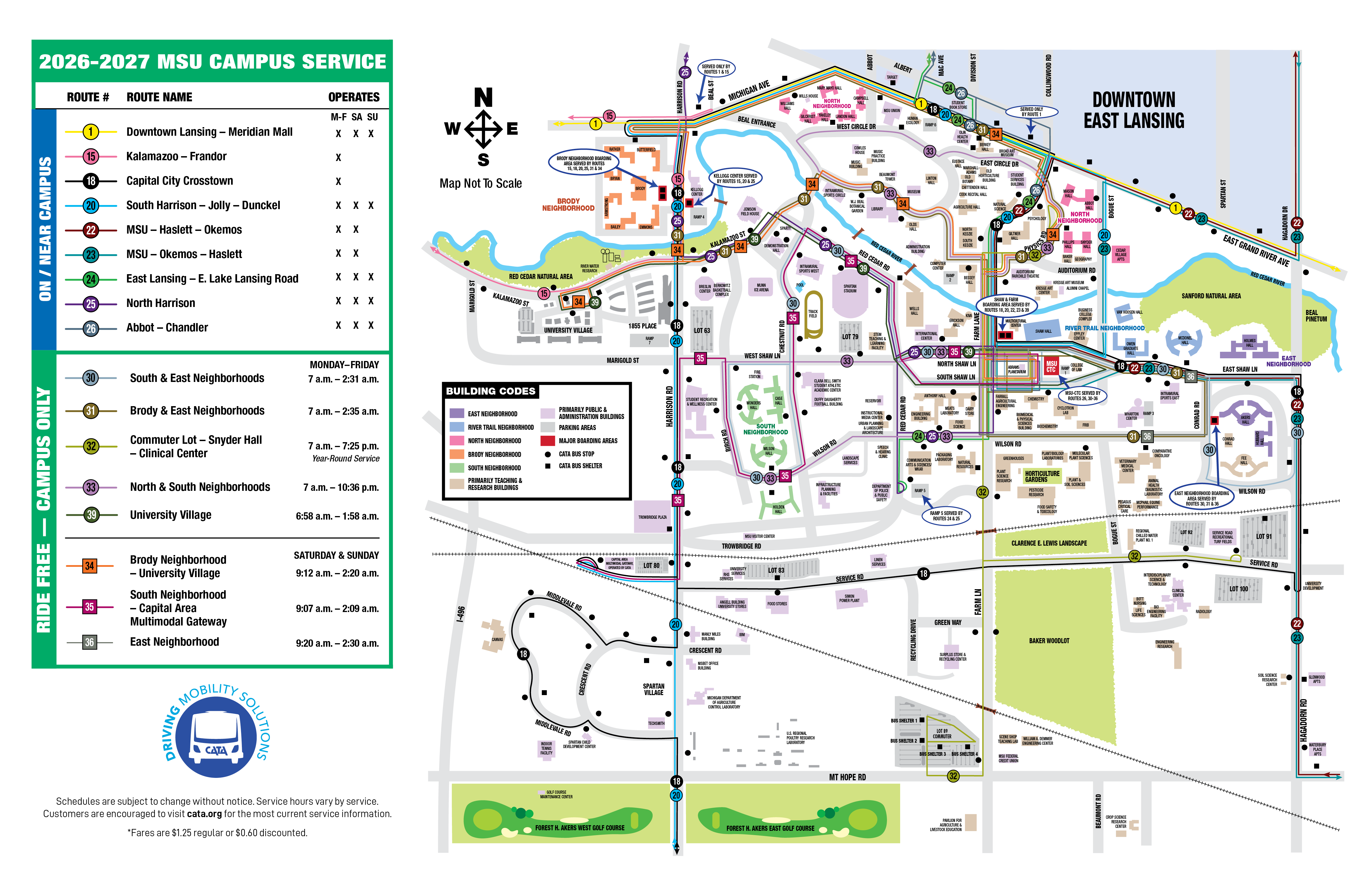 MSU campus service flyer for 2026-2027