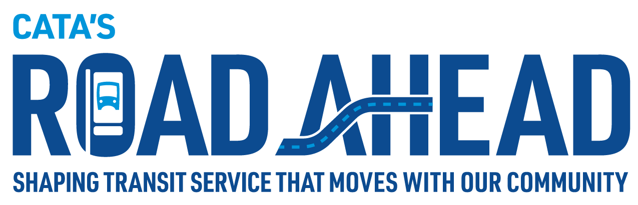 CATA's Road Ahead logo - shaping transit service that moves with our community