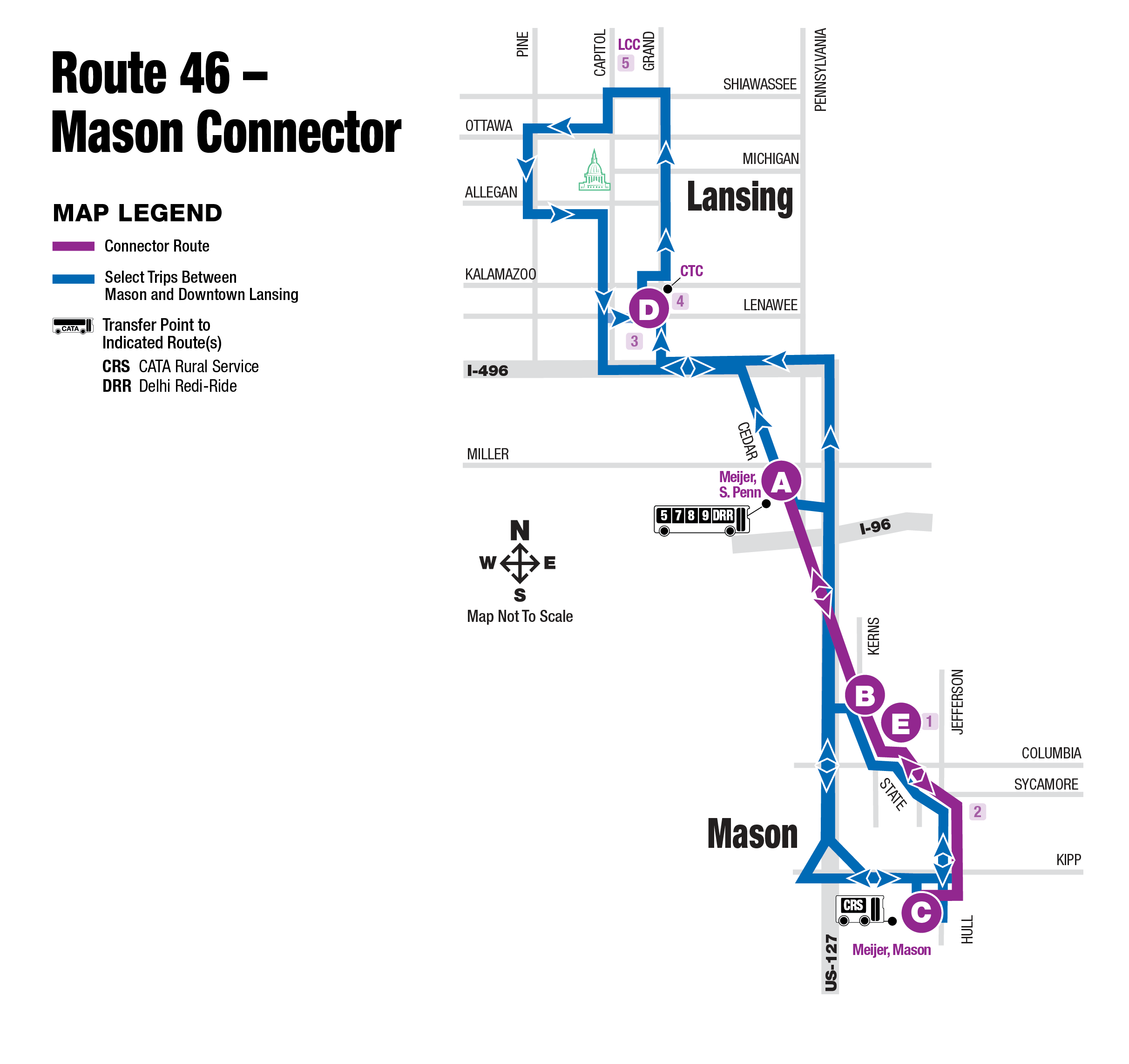 Map of Route 46 - Mason Connector