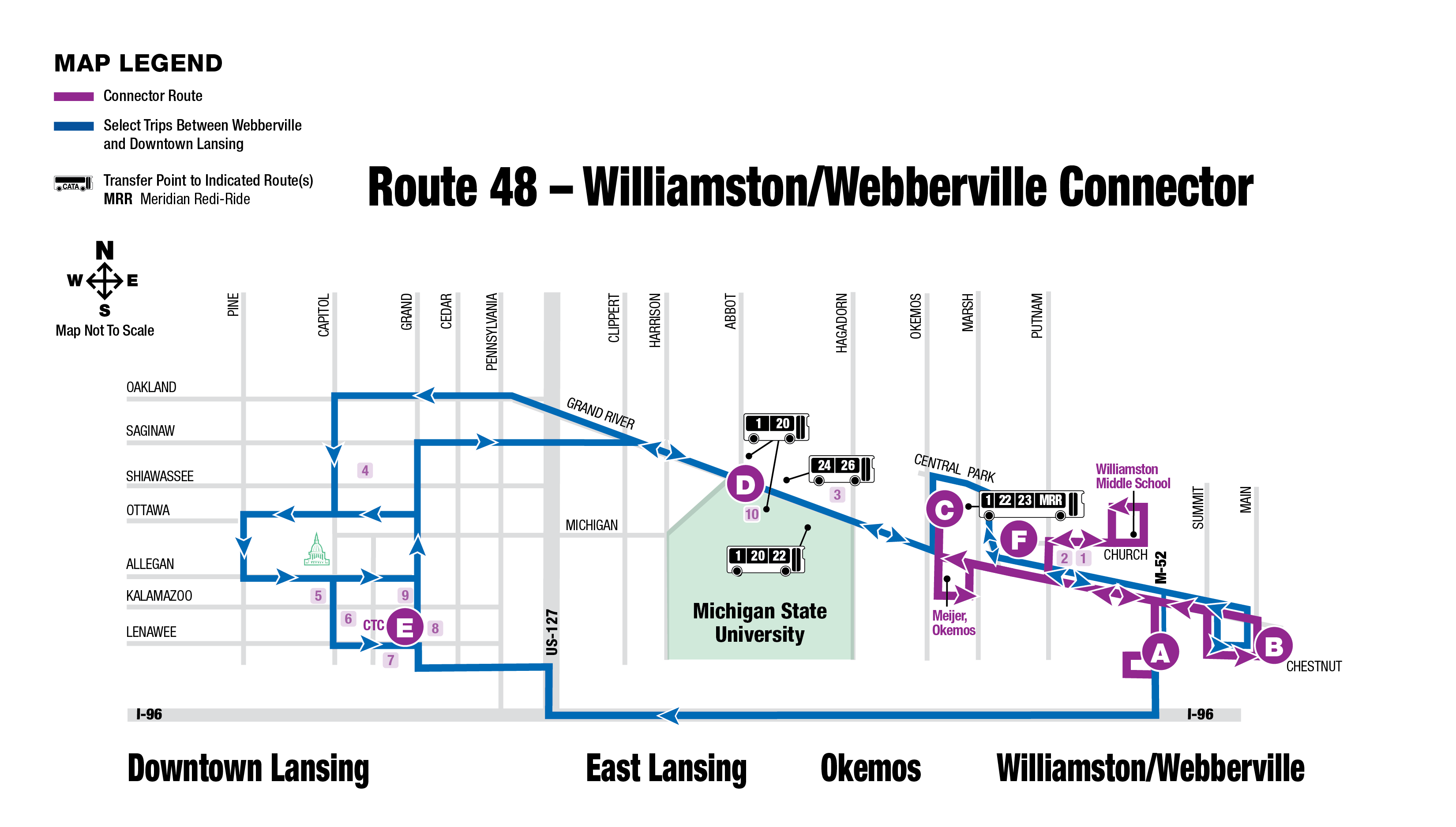 Map of Route 48 - Williamston/Webberville Connector