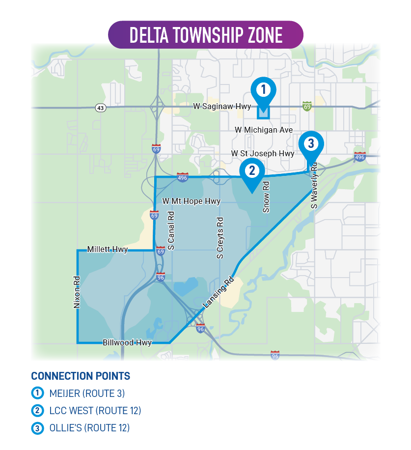 Delta Township zone on demand map