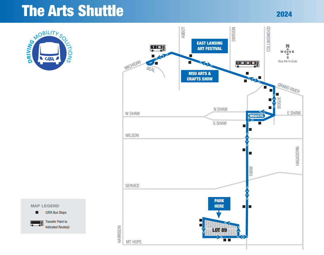 arts shuttle map