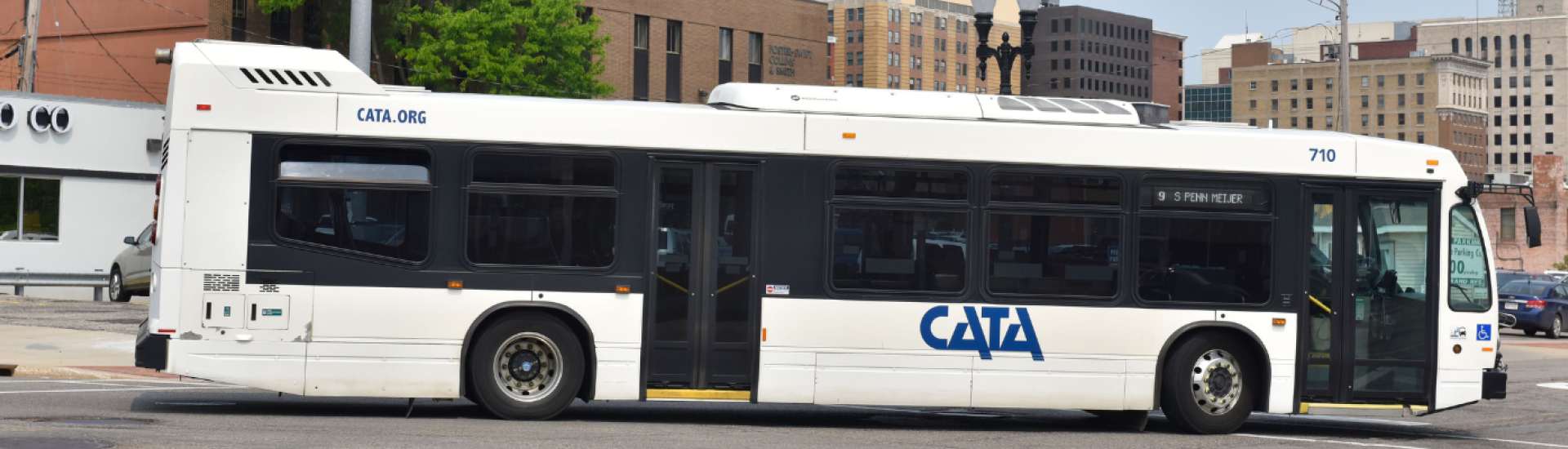 CATA bus driving down the road