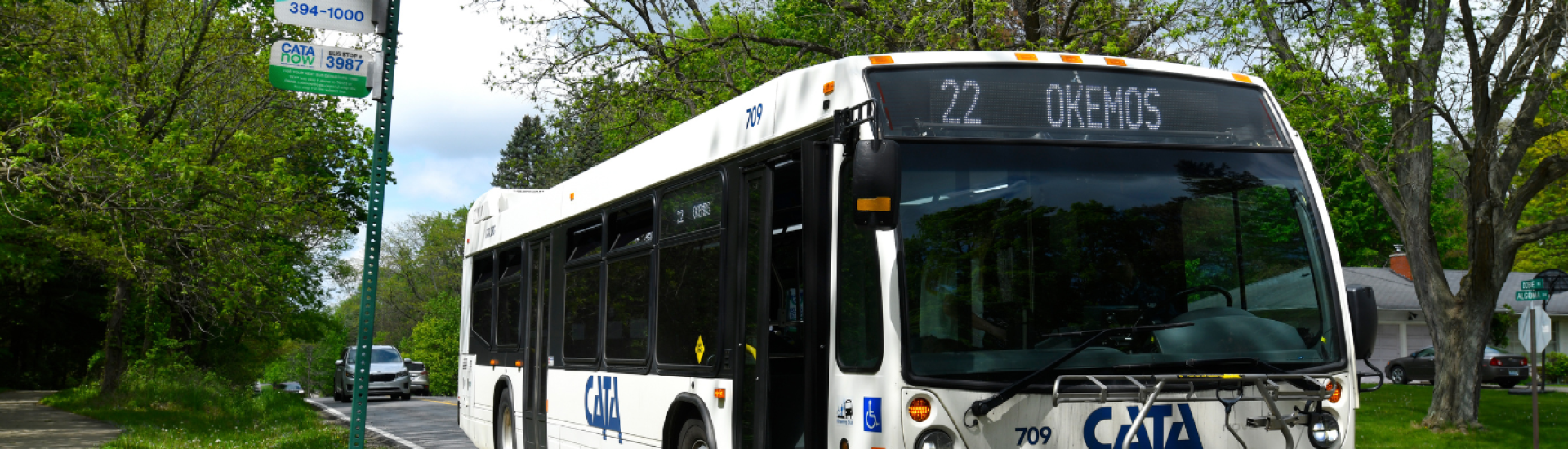 A CATA bus heading to Okemos