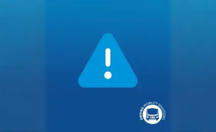 Blue Triangle with an Exclamation point