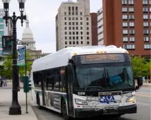 CATA Route 1 bus in downtown Lansing 