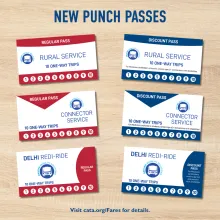 CATA Redi Ride, Rural Service and Connector Punch Passes