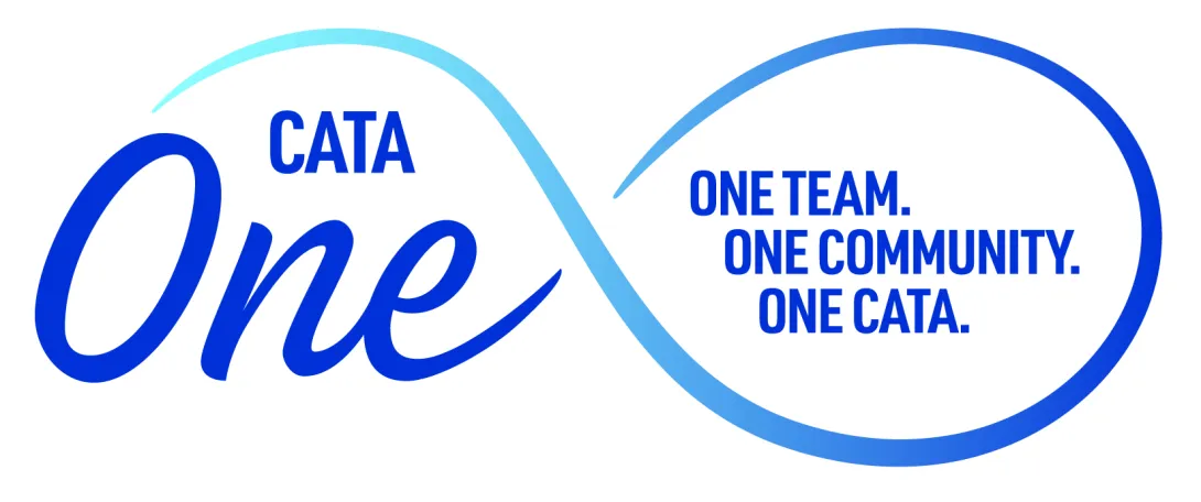 CATA One logo. CATA One, One Team, One Community, One CATA