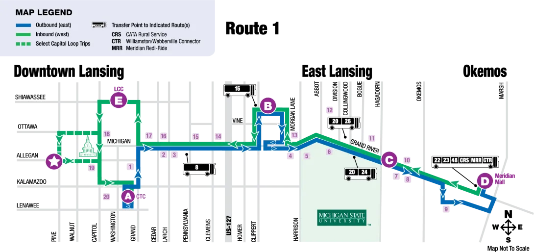 Route 1 map