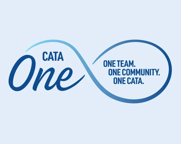 CATA One Logo features text that says One team, One Community, One CATA