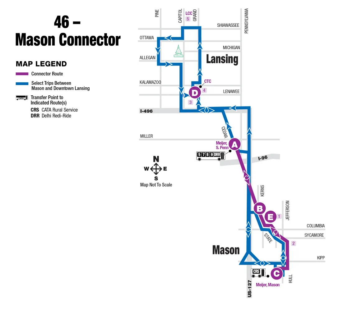 Route map of the 48 - Williamston Webberville Connector